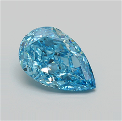 Picture of Lab Grown Diamond 4.51 Carats, Pear with  Cut, Fancy Vivid Blue Color, VVS2 Clarity and Certified by IGI