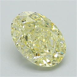 Picture of Lab Grown Diamond 1.20 Carats, Oval with  Cut, Fancy Intense Yellow Color, VS1 Clarity and Certified by IGI