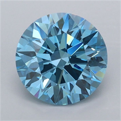 Picture of Lab Grown Diamond 1.51 Carats, Round with Ideal Cut, Fancy Vivid Blue Color, VVS2 Clarity and Certified by IGI