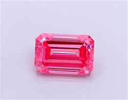 Picture of Lab Grown Diamond 1.53 Carats, Emerald with  Cut, Fancy Vivid Pink Color, VS1 Clarity and Certified by IGI