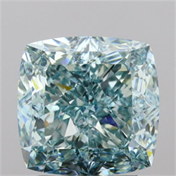 Picture of Lab Grown Diamond 3.28 Carats, CUSHION MODIFIED with  Cut, Fancy Vivid Green Color, VS1 Clarity and Certified by IGI