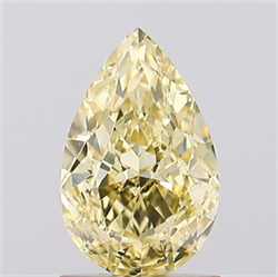 Picture of Lab Grown Diamond 1.25 Carats, Pear with  Cut, Fancy Intense Yellow Color, VS2 Clarity and Certified by IGI