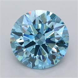 Picture of Lab Grown Diamond 5.00 Carats, Round with Ideal Cut, Fancy Vivid Blue Color, VS1 Clarity and Certified by IGI