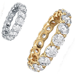 Picture of Low Dome 3 carat Lab Diamonds, E VVS2 certified Eternity ring