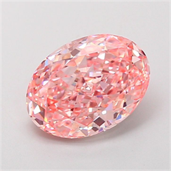 Picture of Lab Grown Diamond 2.76 Carats, Oval with  Cut, Fancy Vivid Pink Color, VS1 Clarity and Certified by IGI