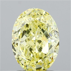 Picture of Lab Grown Diamond 2.00 Carats, Oval with  Cut, Fancy Yellow Color, VVS2 Clarity and Certified by IGI