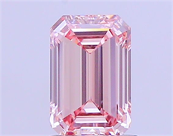 Picture of Lab Grown Diamond 1.50 Carats, Emerald with  Cut, Fancy Intense Pink Color, VVS2 Clarity and Certified by IGI