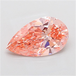 Picture of Lab Grown Diamond 3.50 Carats, Pear with  Cut, Fancy Vivid Pink Color, VVS2 Clarity and Certified by IGI