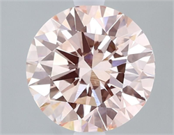 Picture of Lab Grown Diamond 2.19 Carats, Round with Ideal Cut, Fancy Intense Pink Color, VS1 Clarity and Certified by IGI