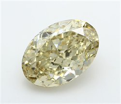 Picture of Lab Grown Diamond 5.04 Carats, Oval with  Cut, Fancy Yellow Color, VS1 Clarity and Certified by IGI