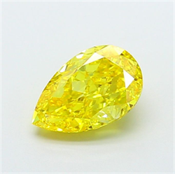Picture of Lab Grown Diamond 2.03 Carats, Pear with  Cut, Fancy Vivid Yellow Color, VS1 Clarity and Certified by IGI