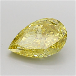 Picture of Lab Grown Diamond 1.81 Carats, Pear with  Cut, Fancy Intense Yellow Color, VS1 Clarity and Certified by IGI