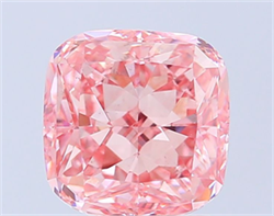 Picture of Lab Grown Diamond 4.55 Carats, CUSHION MODIFIED with  Cut, Fancy Vivid Pink Color, VS2 Clarity and Certified by IGI