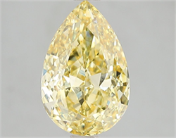 Picture of Lab Grown Diamond 3.02 Carats, Pear with  Cut, Fancy Vivid Yellow Color, VS2 Clarity and Certified by IGI