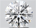 Lab Grown Diamond 2.03 Carats, Round with Ideal Cut, D Color, VVS1 Clarity and Certified by IGI