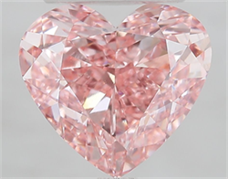 Picture of Lab Grown Diamond 4.10 Carats, Heart with  Cut, Fancy Vivid Pink Color, VVS2 Clarity and Certified by IGI