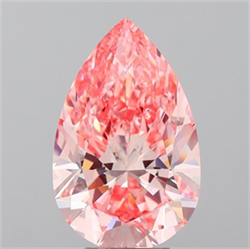 Picture of Lab Grown Diamond 6.52 Carats, Pear with  Cut, Fancy Vivid Pink Color, VS1 Clarity and Certified by IGI