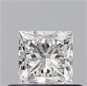 Natural Diamond 0.52 Carats, Princess with  Cut, H Color, VVS1 Clarity and Certified by GIA