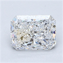 Natural Diamond 1.30 Carats, Radiant with  Cut, D Color, SI2 Clarity and Certified by GIA