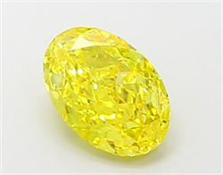 Picture of Lab Grown Diamond 1.65 Carats, Oval with  Cut, Fancy Vivid Yellow Color, VVS2 Clarity and Certified by IGI