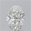 Natural Diamond 1.20 Carats, Oval with  Cut, G Color, SI2 Clarity and Certified by GIA