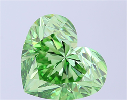 Picture of Lab Grown Diamond 10.04 Carats, Heart with  Cut, Fancy Vivid Green Color, VS1 Clarity and Certified by IGI