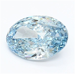 Picture of Lab Grown Diamond 1.41 Carats, Oval with  Cut, Fancy Vivid Blue Color, VS1 Clarity and Certified by IGI