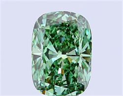 Picture of Lab Grown Diamond 8.62 Carats, CUSHION MODIFIED with  Cut, Fancy Vivid Green Color, VVS2 Clarity and Certified by IGI