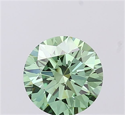 Picture of Lab Grown Diamond 1.23 Carats, Round with Ideal Cut, Fancy Vivid Green Color, VS1 Clarity and Certified by IGI
