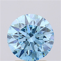 Picture of Lab Grown Diamond 2.05 Carats, Round with Excellent Cut, Fancy Vivid Blue Color, VS1 Clarity and Certified by IGI