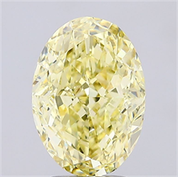 Picture of Lab Grown Diamond 4.52 Carats, Oval with  Cut, Fancy Yellow Color, VS2 Clarity and Certified by IGI