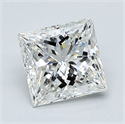 Natural Diamond 1.51 Carats, Princess with  Cut, I Color, VVS1 Clarity and Certified by GIA