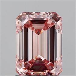 Picture of Lab Grown Diamond 1.45 Carats, Emerald with  Cut, Fancy Intense Pink Color, VS1 Clarity and Certified by IGI