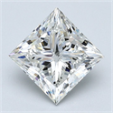 Natural Diamond 1.79 Carats, Princess with  Cut, I Color, SI1 Clarity and Certified by GIA