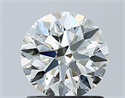 Natural Diamond 1.09 Carats, Round with Excellent Cut, H Color, VS1 Clarity and Certified by IGI