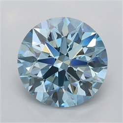 Picture of Lab Grown Diamond 1.77 Carats, Round with Ideal Cut, Fancy Vivid Blue Color, VS1 Clarity and Certified by IGI
