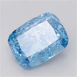 Picture of Lab Grown Diamond 5.03 Carats, CUSHION MODIFIED with  Cut, Fancy Vivid Blue Color, VVS2 Clarity and Certified by IGI