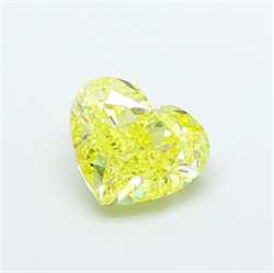 Picture of Lab Grown Diamond 1.71 Carats, Heart with  Cut, Fancy Intense Yellow Color, VS1 Clarity and Certified by IGI