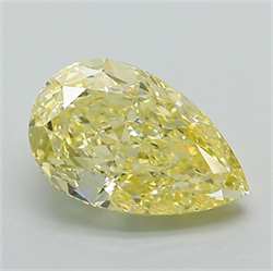 Picture of Lab Grown Diamond 2.35 Carats, Pear with  Cut, Fancy Intense Yellow Color, VVS2 Clarity and Certified by IGI