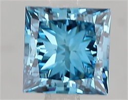 Picture of Lab Grown Diamond 1.61 Carats, Princess with  Cut, Fancy Vivid Blue Color, VS1 Clarity and Certified by IGI