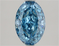 Picture of Lab Grown Diamond 1.77 Carats, Oval with  Cut, Fancy Vivid Blue Color, VS2 Clarity and Certified by IGI