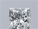 Natural Diamond 0.72 Carats, Princess with  Cut, H Color, VVS2 Clarity and Certified by GIA