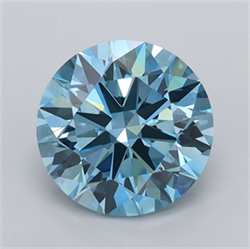Picture of Lab Grown Diamond 1.57 Carats, Round with Ideal Cut, Fancy Vivid Blue Color, VVS1 Clarity and Certified by IGI