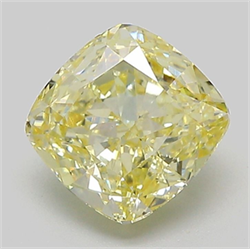 Picture of Lab Grown Diamond 2.07 Carats, CUSHION MODIFIED with  Cut, Fancy Yellow Color, VVS2 Clarity and Certified by IGI