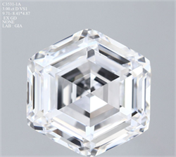 Picture of Natural Diamond 3.00 Carats, HEXAGONAL with  Cut, D Color, VS1 Clarity and Certified by GIA
