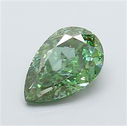 Picture of Lab Grown Diamond 1.71 Carats, Pear with  Cut, Fancy Vivid Green Color, VS1 Clarity and Certified by IGI