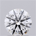 Lab Grown Diamond 1.12 Carats, Round with Ideal Cut, D Color, VVS2 Clarity and Certified by IGI