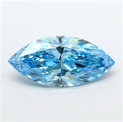 Picture of Lab Grown Diamond 8.03 Carats, Marquise with  Cut, Fancy Vivid Blue Color, VS1 Clarity and Certified by IGI