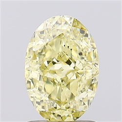 Picture of Lab Grown Diamond 1.58 Carats, Oval with  Cut, Fancy Intense Yellow Color, VS1 Clarity and Certified by IGI