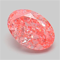 Picture of Lab Grown Diamond 2.10 Carats, Oval with  Cut, Fancy Vivid Pink Color, VVS2 Clarity and Certified by IGI
